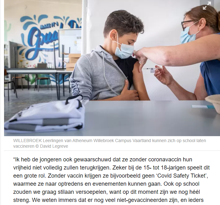 Atheneum Willebroek bouwt refter om tot vaccinatiecentrum: 60 jongeren kiezen voor coronaprik